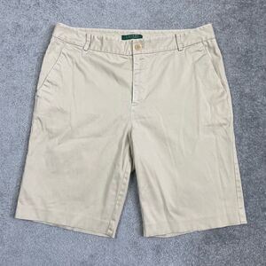 Vintage Lauren Ralph Lauren Women’s Size 14 Tan Chino Bermuda Style Shorts